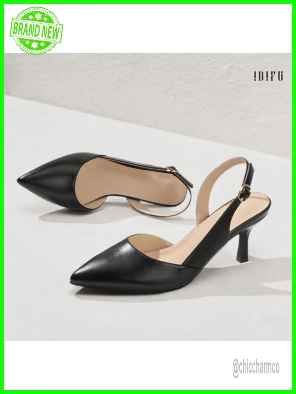 Slingback Kitten Heels D'Orsay Pumps Closed Toe Pointed Dress Shoes